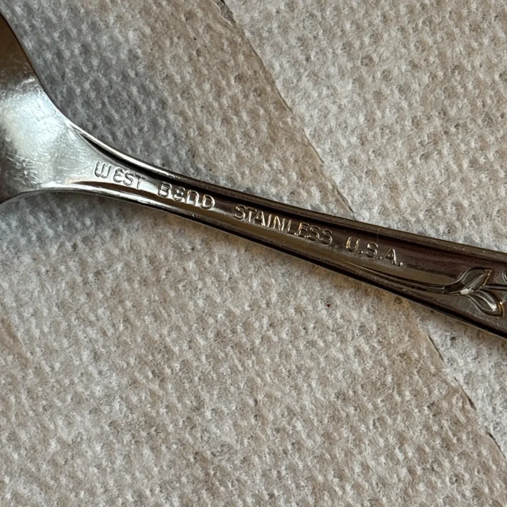 Oneida West Bend TWILIGHT ROSE Stainless Flatware 1 Teaspoon 1 Fork